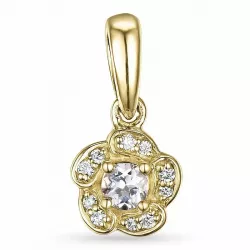 Blommor morganit diamantberlocker i 9 carat guld 0,04 ct 0,09 ct