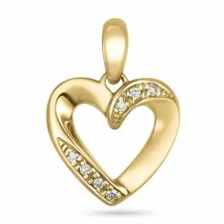 hjärta diamant hängen i 9 carat guld 0,03 ct