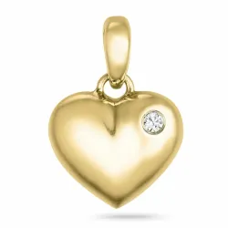 hjärta diamant hängen i 9 carat guld 0,02 ct