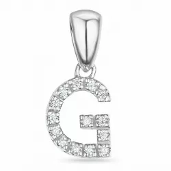 bokstav g diamant hängen i 9 carat vitguld 0,074 ct