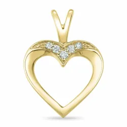 hjärta diamant hängen i 9 carat guld 0,05 ct