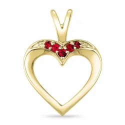 hjärta rubin hängen i 9 carat guld 0,07 ct