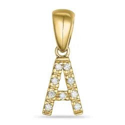 bokstav a diamant hängen i 9 carat guld 0,05 ct