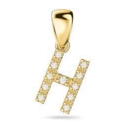 bokstav h diamant hängen i 9 carat guld 0,07 ct