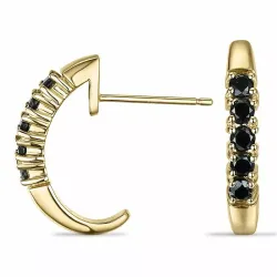 svarta diamant halvcreol i 9 karat guld med diamant 