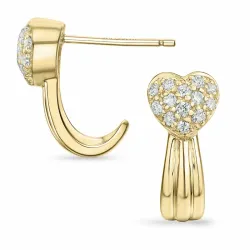 hjärta diamant örhängen i 9 karat guld med diamant 