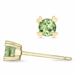 1/2 par peridot solitäreörhängestift i 9 karat guld med peridot 