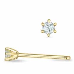 2 x 0,03 ct diamant solitäreörhängestift i 9 karat guld med diamant 