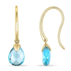 blå topas örhängen i 9 karat guld med topas 