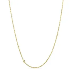 45 cm halsband med hängen i 9 karat guld 0,05 ct
