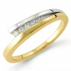 Diamant ring i 9 karat guld- och vitguld 0,13 ct