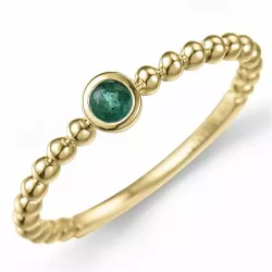 rund smaragd ring i 9 karat guld 0,13 ct
