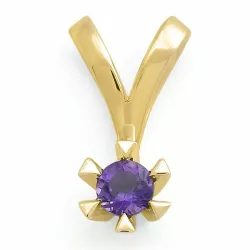 ametist solitärberlock i 9 carat guld 0,25 ct ct