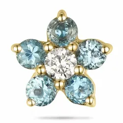 Blommor topas diamantberlocker i 9 carat guld 0,06 ct 0,45 ct