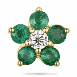 Blommor smaragd diamantberlocker i 9 carat guld 0,06 ct 0,40 ct