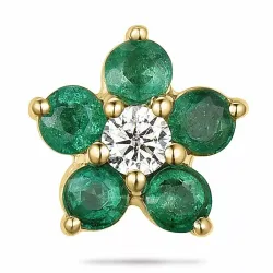 Blommor smaragd diamantberlocker i 9 carat guld 0,06 ct 0,40 ct