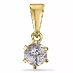 Runt morganit hängen i 9 carat guld 0,22 ct