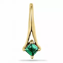 Fyrkantigt smaragd hängen i 9 carat guld 0,11 ct