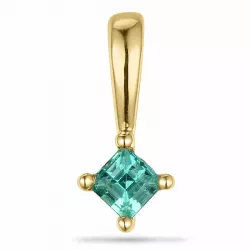 Fyrkantigt smaragd hängen i 9 carat guld 0,13 ct