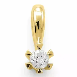 diamant solitärberlock i 9 carat guld 0,10 ct