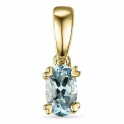 akvamarin hängen i 9 carat guld 0,20 ct