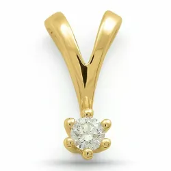 diamant solitärberlock i 9 carat guld 0,10 ct