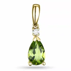 peridot diamantberlocker i 9 carat guld 0,03 ct 0,90 ct
