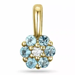 runt topas diamantberlocker i 9 carat guld 0,02 ct 0,17 ct