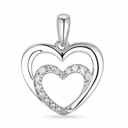 hjärta diamant hängen i 9 carat vitguld 0,12 ct