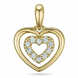 hjärta diamant hängen i 9 carat guld 0,06 ct