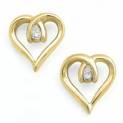 Hjärta briljiantöronringar i 9 karat guld med diamanter 