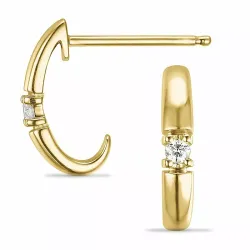 diamant creol i 9 karat guld med diamant