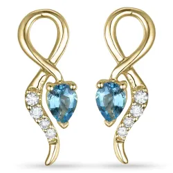 Topas diamantörhängen i 9 karat guld med diamanter och topaser 