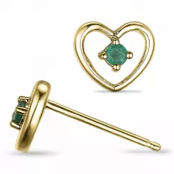 Hjärta smaragd örhängen i 9 karat guld med smaragder 