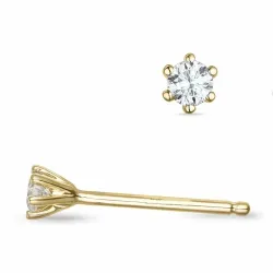 2 x 0,06 ct diamant solitäreörhängestift i 9 karat guld med diamant 