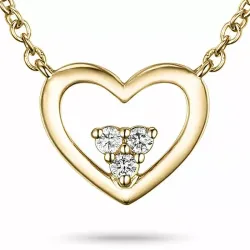 42 cm halsband med hängen i 9 karat guld 0,06 ct