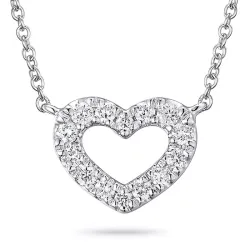 45 cm halsband med hängen i 9 karat vitguld 0,10 ct