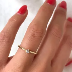 0,10 ct diamant solitärring i 14  karat guld 0,10 ct