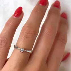 0,10 ct diamant solitärring i 14  karat vitguld 0,11 ct