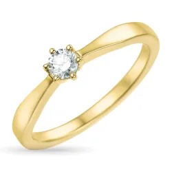 diamant solitärring i 14  karat guld 0,20 ct