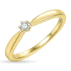 0,05 ct diamant solitärring i 14  karat guld 0,05 ct