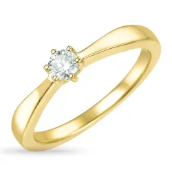 diamant solitärring i 14  karat guld 0,15 ct