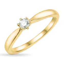 diamant solitärring i 14  karat guld 0,15 ct