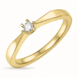 0,05 ct diamant solitärring i 14  karat guld 0,05 ct