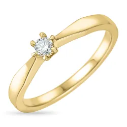 0,10 ct diamant solitärring i 14  karat guld 0,10 ct