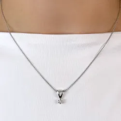 kampajn -  diamant hängen i 14  carat vitguld 0,05 ct