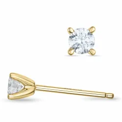 2 x 0,15 ct  kampajn -  diamant solitäreörhängestift i 14 karat guld med diamant