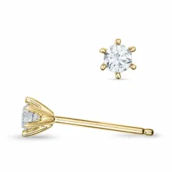 2 x 0,11 ct kampajn -  diamant solitäreörhängestift i 14 karat guld med diamant