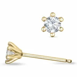 2 x 0,15 ct  kampajn -  briljant solitäreörhängestift i 14 karat guld med diamant