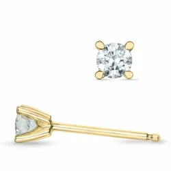 2 x 0,16 ct kampajn -  diamant solitäreörhängestift i 14 karat guld med diamant 